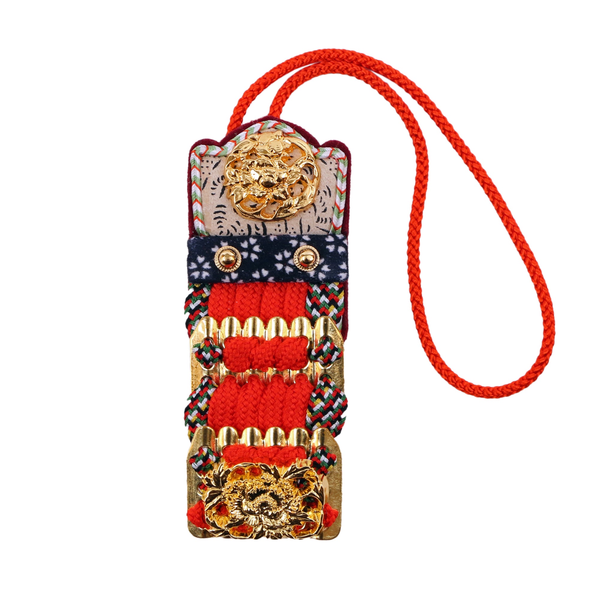 Armor accessory Nikitama Mini / Gold-leaf / Scarlet braid – Kyoto